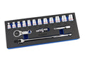 16 PC 3/8" Drive Ratcheting Socket Set, Each Fits SAE & Metric