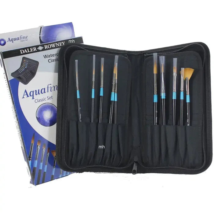 Daler Rowney Aquafine Watercolour 10 Brush Classic Collection SG Education