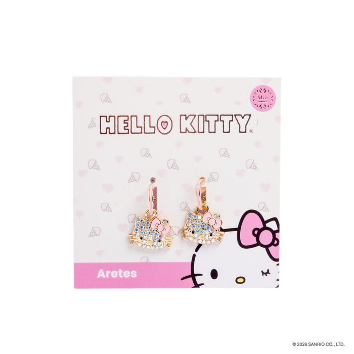 Arete pequeño kitty dorado