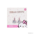 Arete pequeño kitty plateado