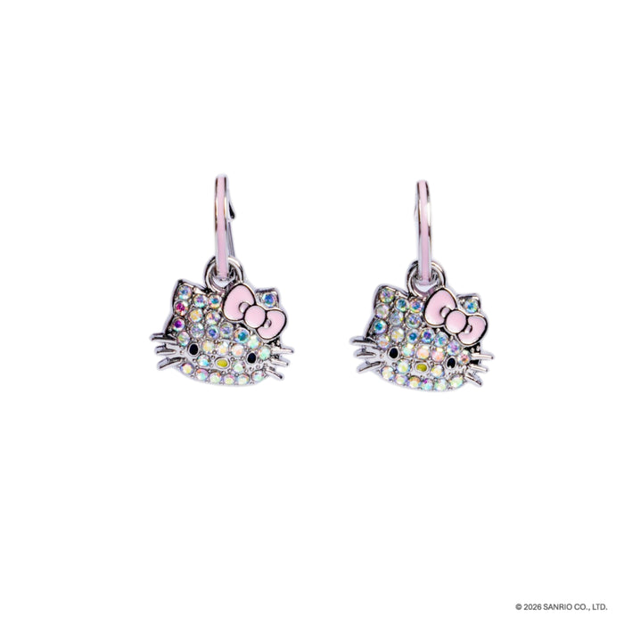 Arete pequeño kitty plateado