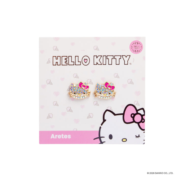 Aretes tipo topo kitty dorado