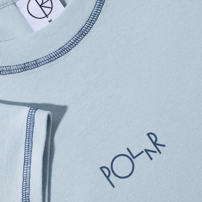 Baby Tee | Script Logo - Light Blue/Dark Blue