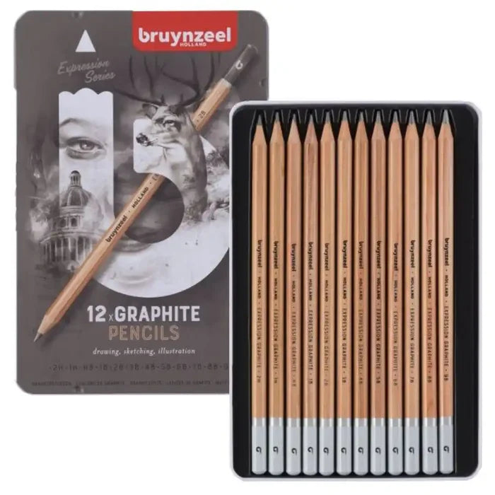 Bruynzeel Bruynzeel Expression Graphite Pencils Tin 12 SG Education