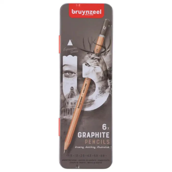 Bruynzeel Bruynzeel Expression Graphite Pencils Tin 6 SG Education