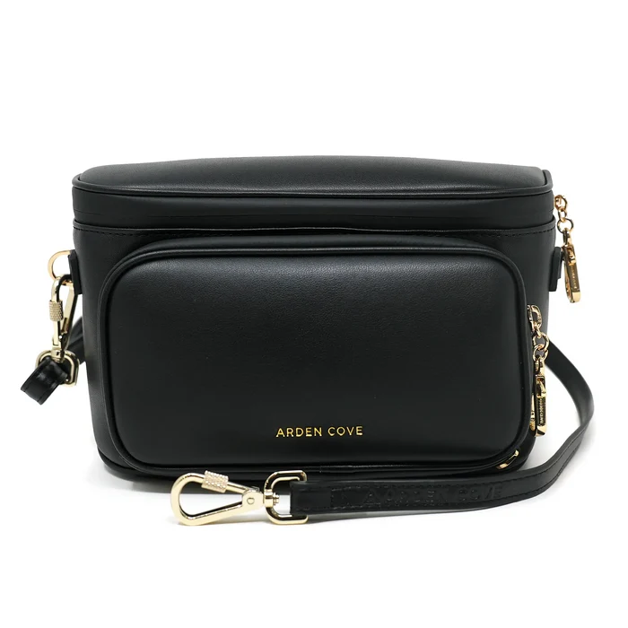 Black-Gold / Slash-Resistant Faux Leather Short Strap (15"-30")