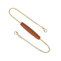 Locking Chain Strap with Shoulder Pad in Brown Gold
