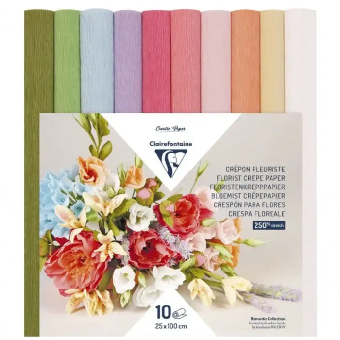 Clairefontaine Clairefontaine Florist Crepe Paper 10 Rolls Pastel SG Education