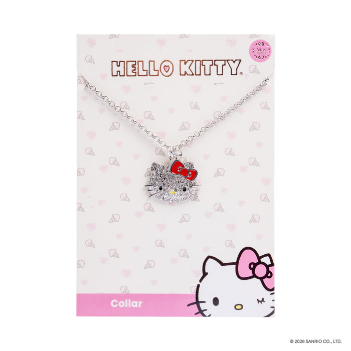 Collar rostro kitty plateado