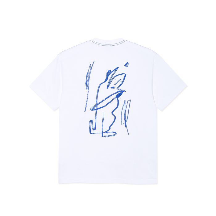 Contrast Tee | Doodle - White/Ultramarine