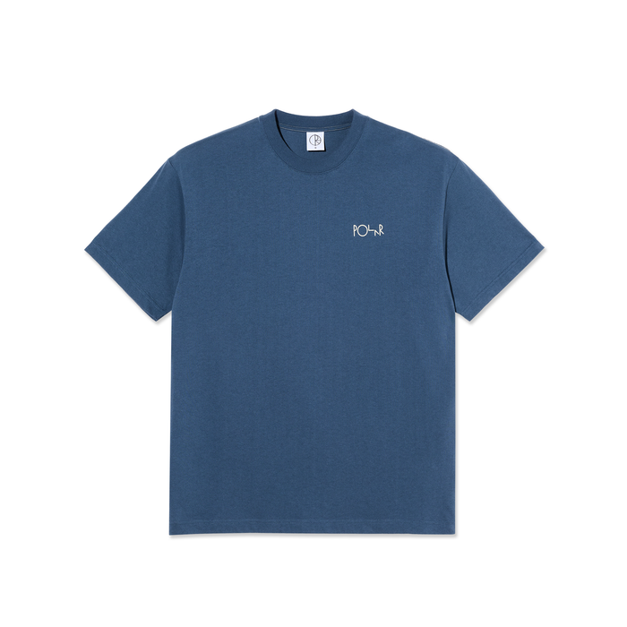 Contrast Tee | Stroke Logo - Grey Blue