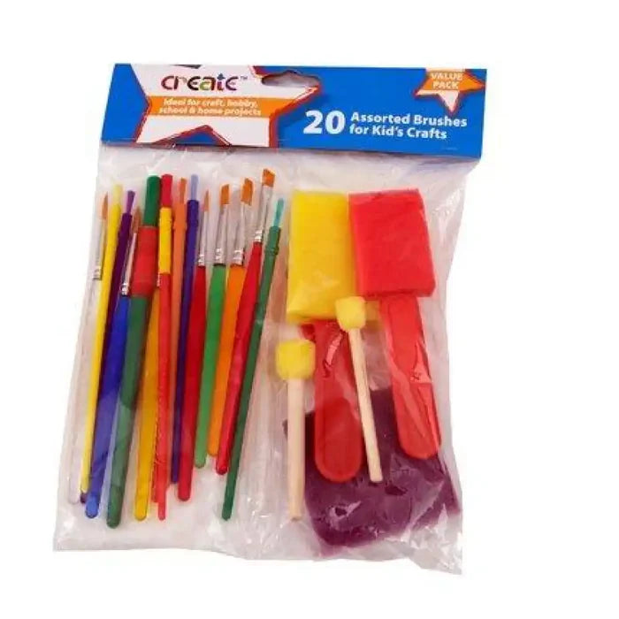 Create Create Kids Brushes Assorted 20 Pack SG Education
