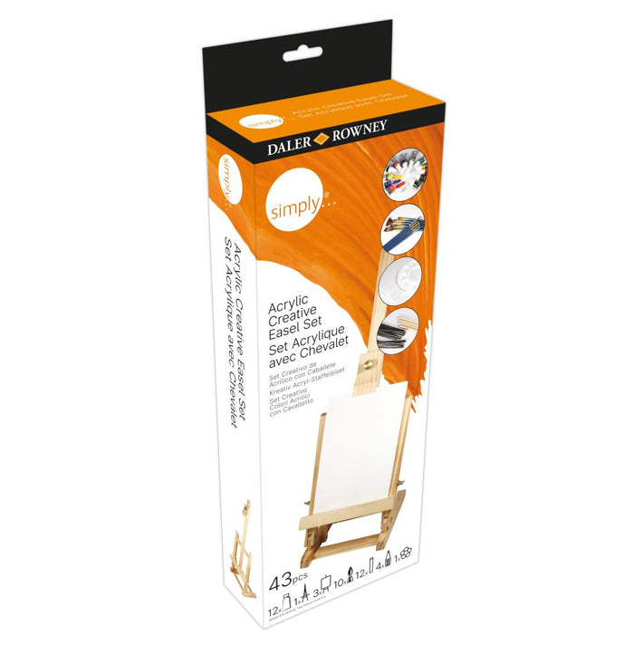 Daler Rowney Daler Rowney Simply Acrylic Creative Mini Easel 43 Piece Set SG Education