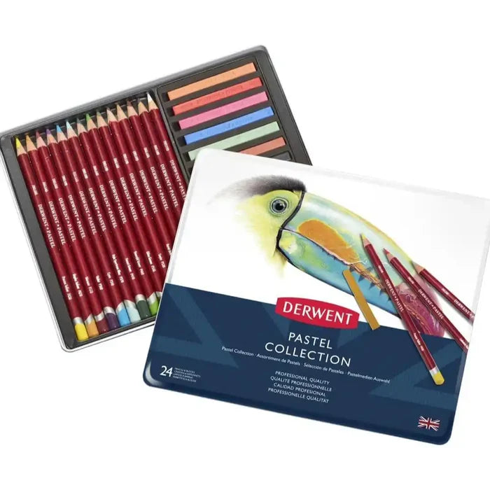 Derwent Derwent Collection Tin of 24 Pastels Pencils, Block & Accessories SG Education