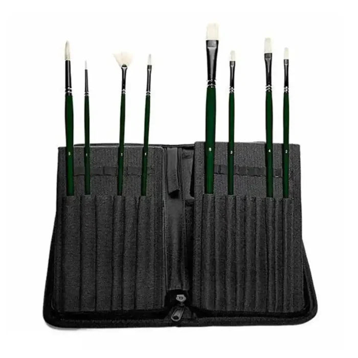 Elements Elements Oil Brush Wallet Stand 8 Brush Set SG Education