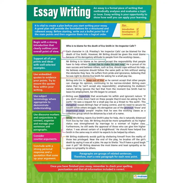 SG Education Essay Writing Gloss Daydream Wallchart SG Education