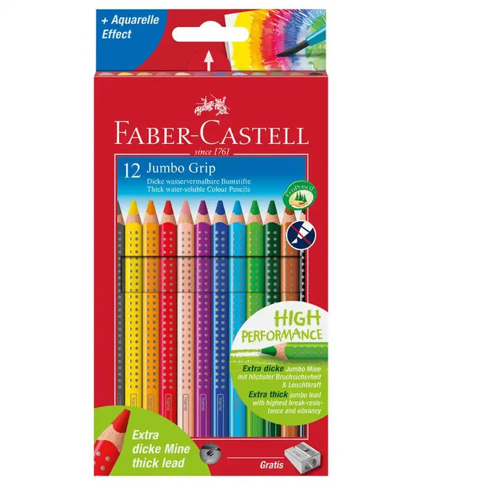 Faber Castell Faber Castell Jumbo Grip Colouring Pencils 12 Pack SG Education