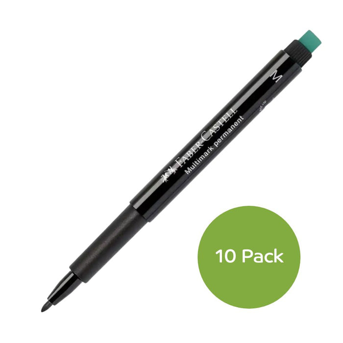Faber Castell Faber Castell Multimark Permanent Marker Medium Black 10 Pack SG Education