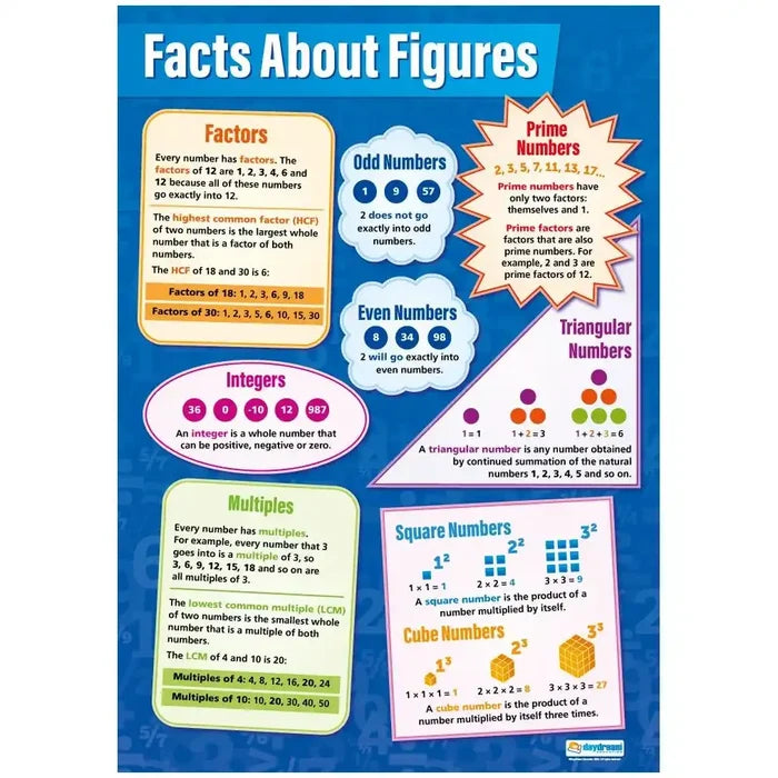 SG Education Facts about Figures Laminated Daydream Wallcharts SG Education