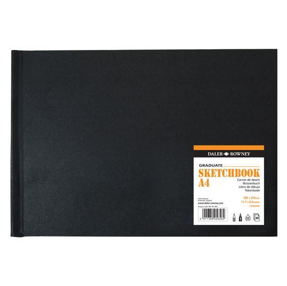 Daler Rowney Graduate Hardback Sketchbook A4 Landscape 130g 46 Sheets SG Education