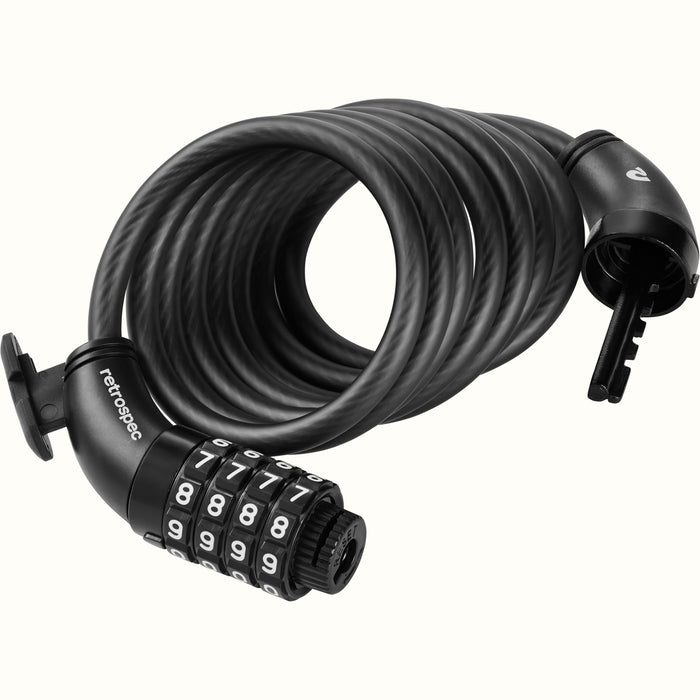 Grizzly Integrated Combo Cable Bike Lock - 8mm | Matte Black