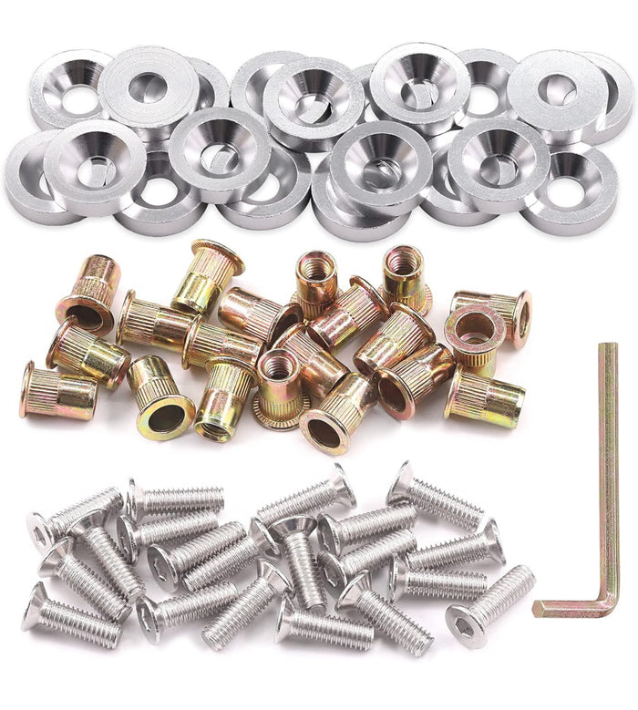 Silver Washers + Stainless Bolts (20pc) / Do Not Add Installation Kit