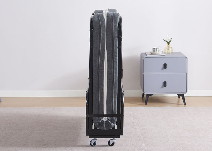 Heavy Duty Folding Bed with Mattress, Folded Position