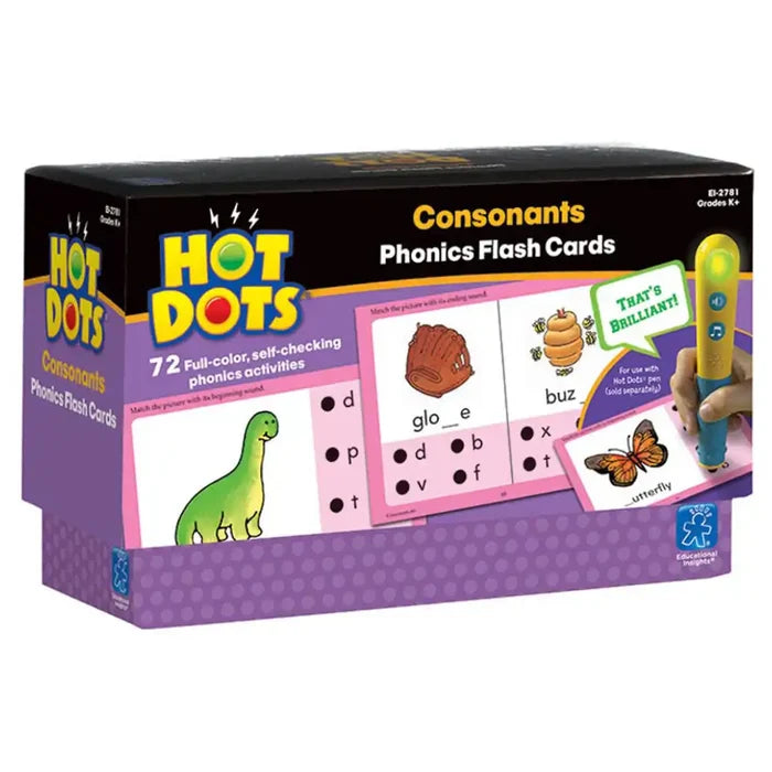 SG Education Hot Dots Phonics Flash Cards Consonants Set 2 SG Education