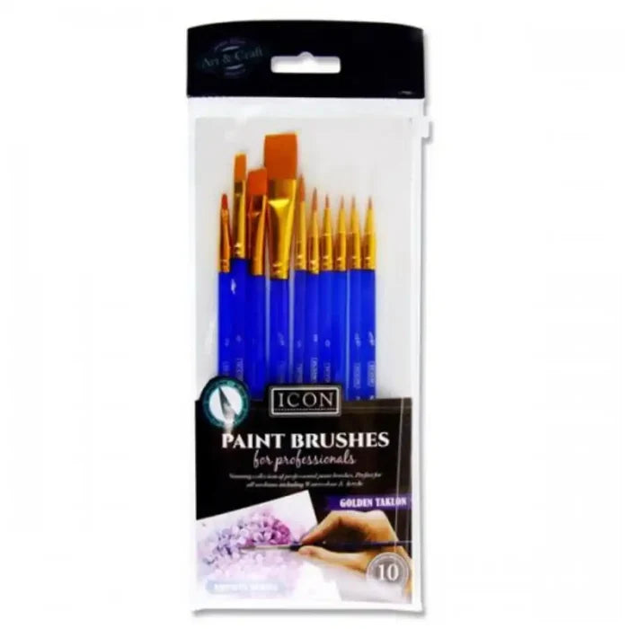 Icon Icon Gold Taklon Brush Set 10 Pack SG Education