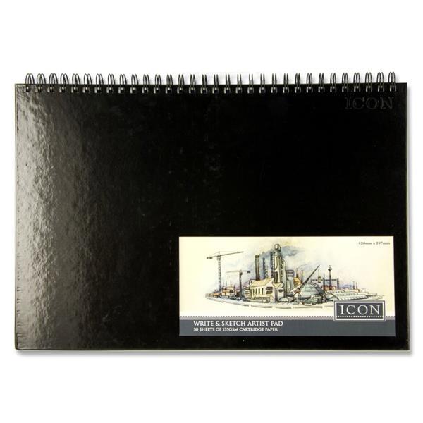 SG Education Icon Wired Sketchbook Hardback A3 135g 50 Sheets SG Education