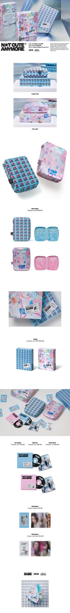 illit not cute anymore, illit not cute anymore album, illit not cute anymore pre order, illit album multi pouch, illit 1st single album, I HEART ME, COLLAGE, kpop album