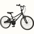 Matte black kids' Koda Plus 20" Bike with black chain guard and black saddle on a white background.