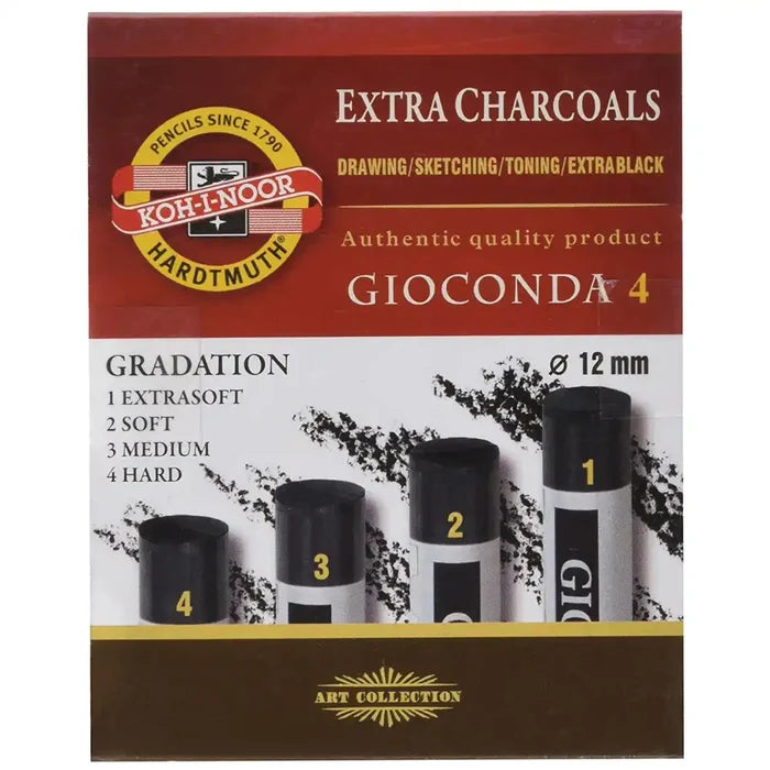 Koh-I-Noor Koh-I-Noor Gioconda Charcoal Mixed Gradients 4 Pack SG Education
