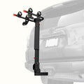 retrospec Lenox Plus Hitch Mount Car Bike Rack (2-Bikes) installed on the rear hitch of an SUV, shown empty with cradle arms extended and ready to load.