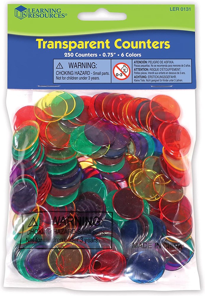 SG Education Ludo Transparent Counters 6 cols LS10 SG Education