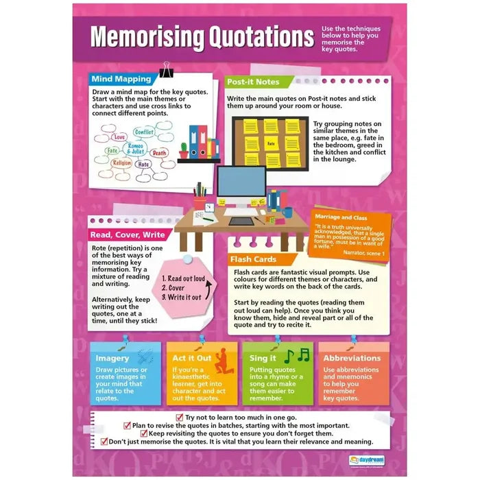 SG Education Memorising Quotations Laminated Daydream Wallchart SG Education