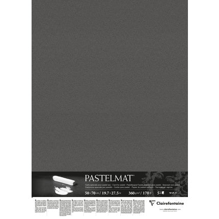 Clairefontaine Pastelmat 50x70cm 360g Anthra 5 Sheets SG Education