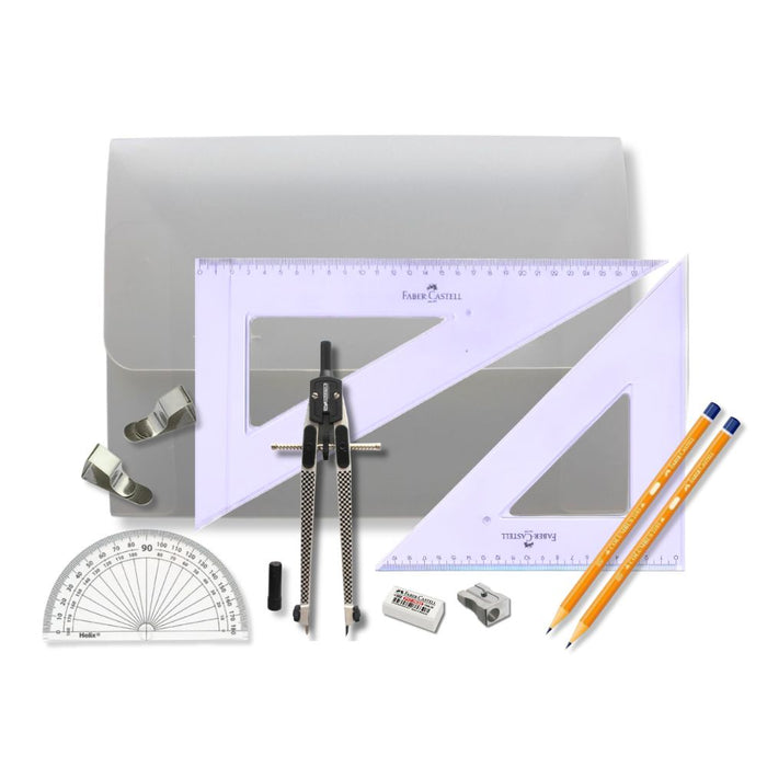 SG Education PolyBox with Clips & Faber Castell Set Square SG Education
