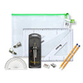 SG Education Pouch Bag with Clutch Pencil Compass, Clips & SG Set Square SG Education