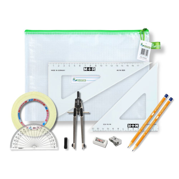 SG Education Pouch Bag with Tape & SG Set Square (0 at Edge) SG Education
