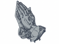 Praying Hands Head Panel - Pink