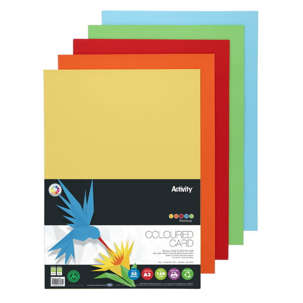 SG Education Premier Activity A3 160gsm Card 50 Sheets Rainbow SG Education