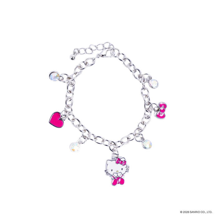 Pulsera charms kitty plateado