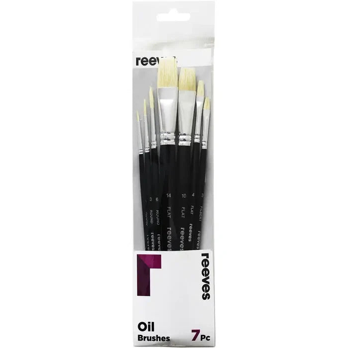 Reeves Reeves Oil Brush Set Long Handle 7 Pack SG Education