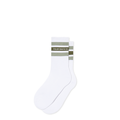 Rib Socks | Fat Stripe - White/Sage