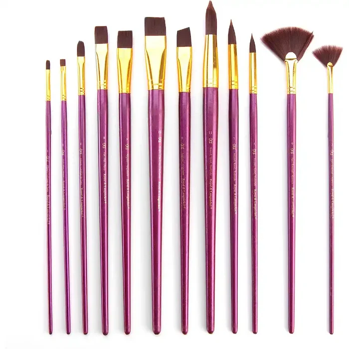 Royal & Langnickel Royal & Langnickel Long Handle Frim Brush Burgundy Set SG Education