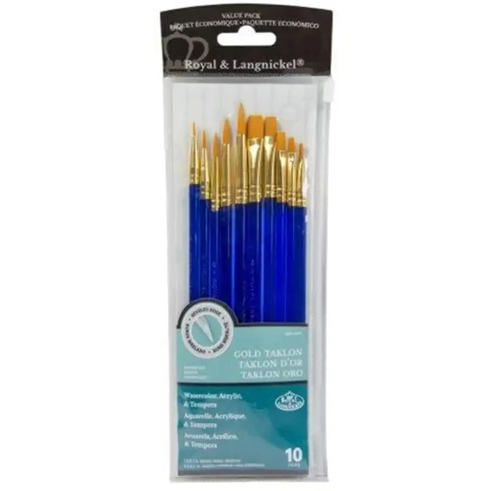 Royal & Langnickel Royal & Langnickel Synthetic Brushes Assorted 10 Pack SG Education