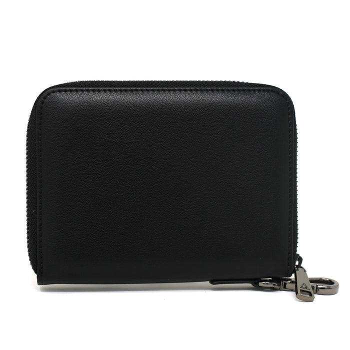 Anti-theft RFID blocking Passport Wallet in black and gunmetal hardware - back view