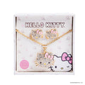 Set de collar y aretes kitty dorado