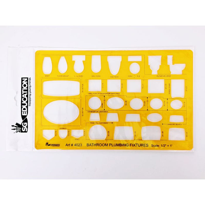 SG Education SG Bathroom Plumping Fixtures Template - scale .5inch = 1inch SG Education